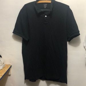 J Crew mens large black shirt sleeved polo shirt.